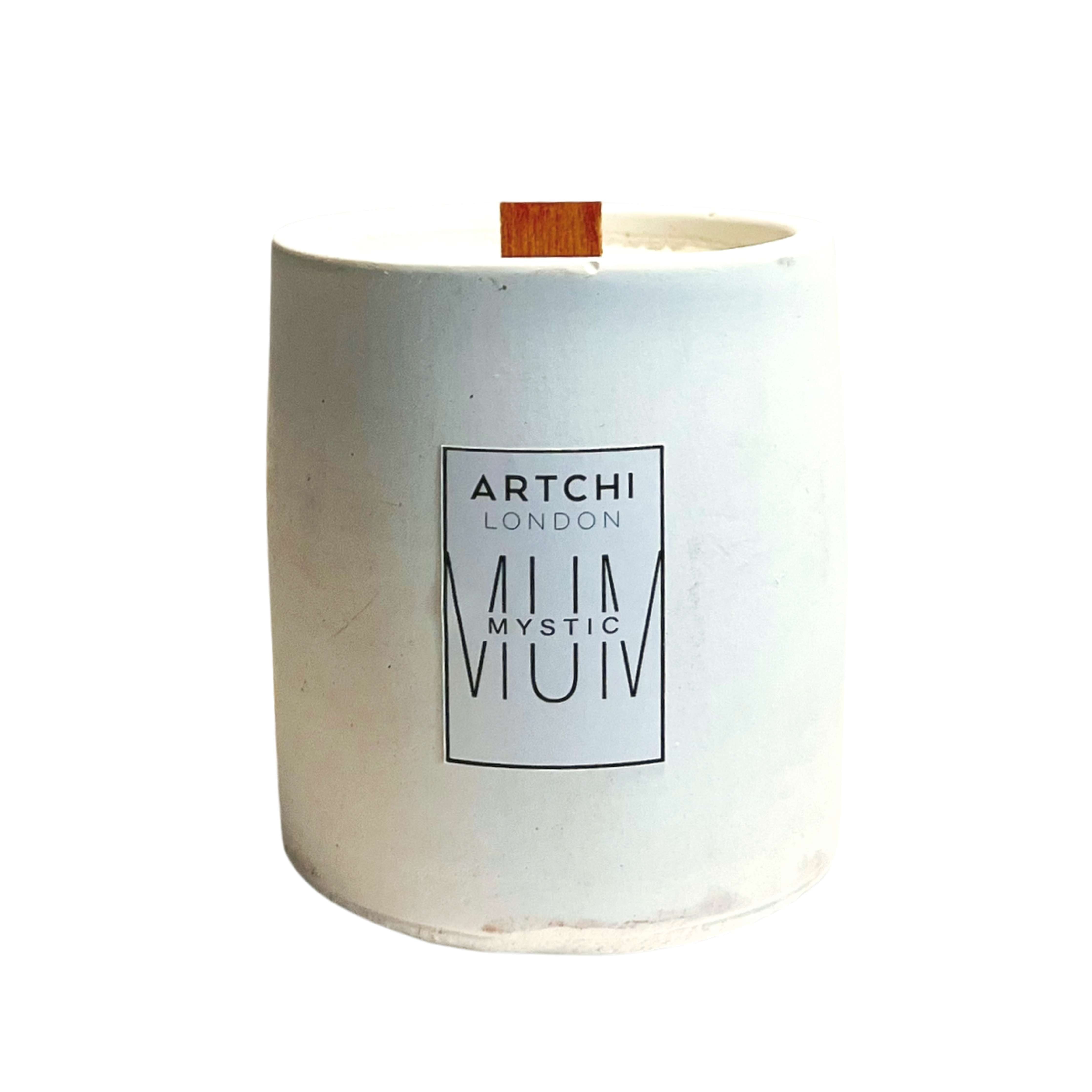 White Tall Concrete Natural Soy Wax Candle