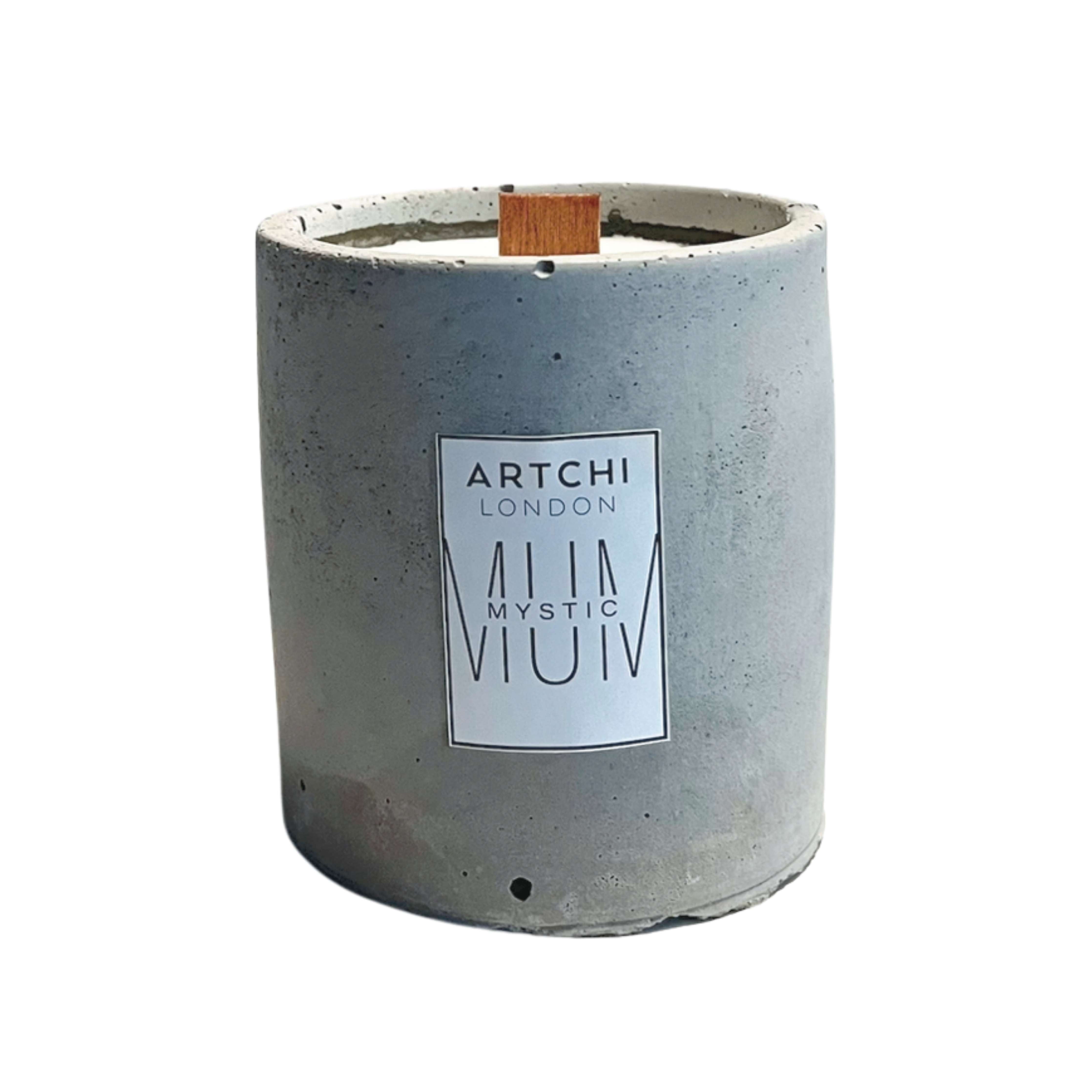 Grey Tall Concrete Natural Soy Wax Candle