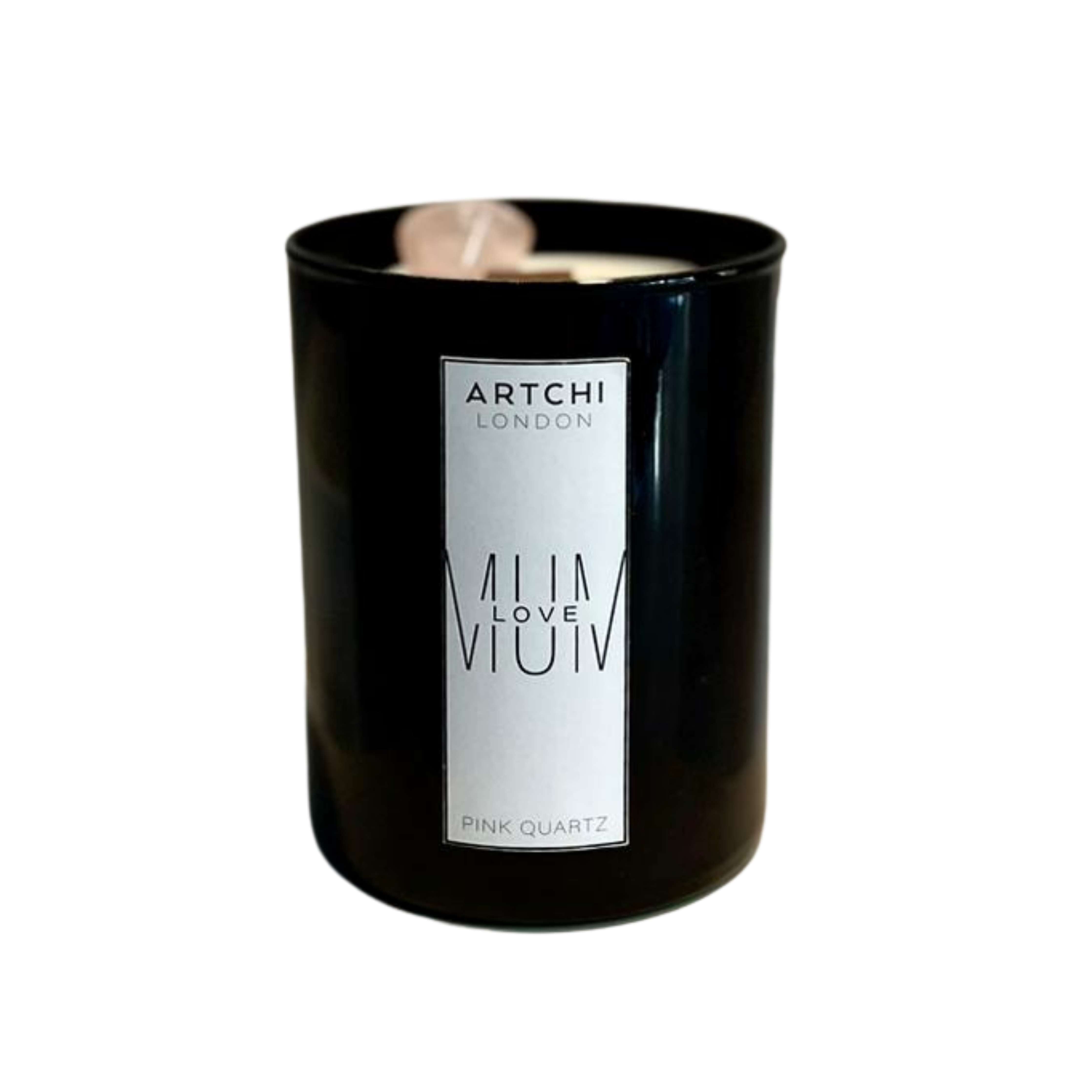Black Glossy Glass Natural Soy Wax Candle