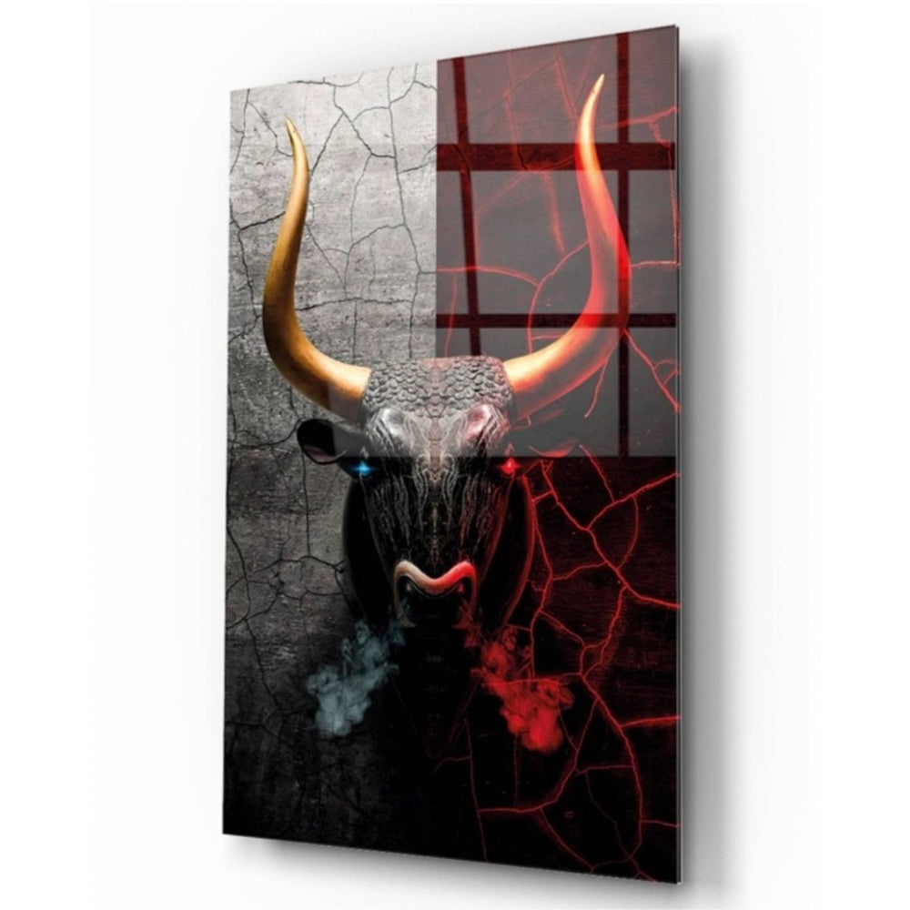 Bull Glass Wall Art