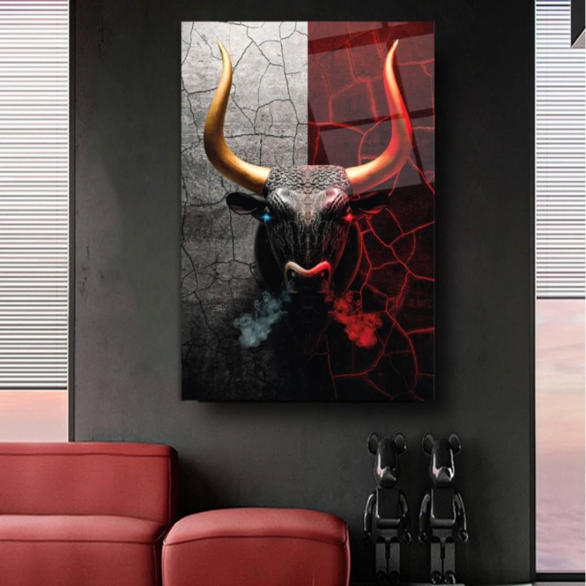 Bull Glass Painting - Artchi