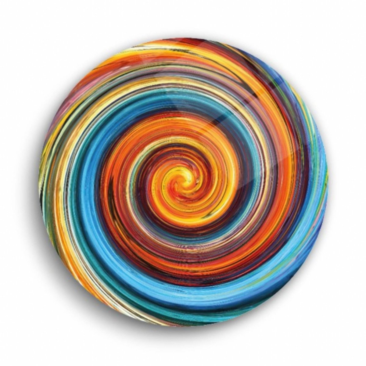 Colourful Abstract Circle Glass Painting - Artchi