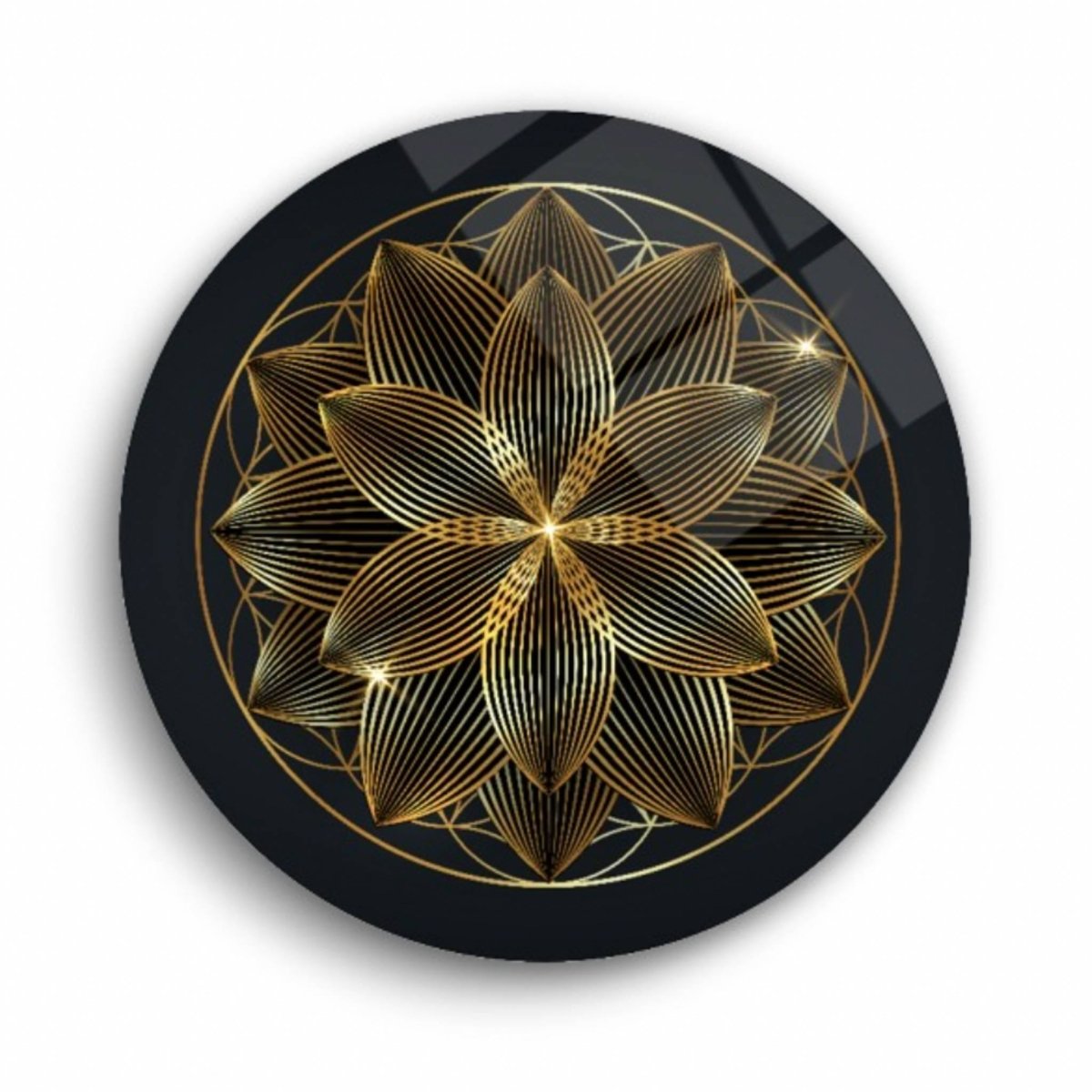 Flower of Life Circle Glass Painting - Artchi