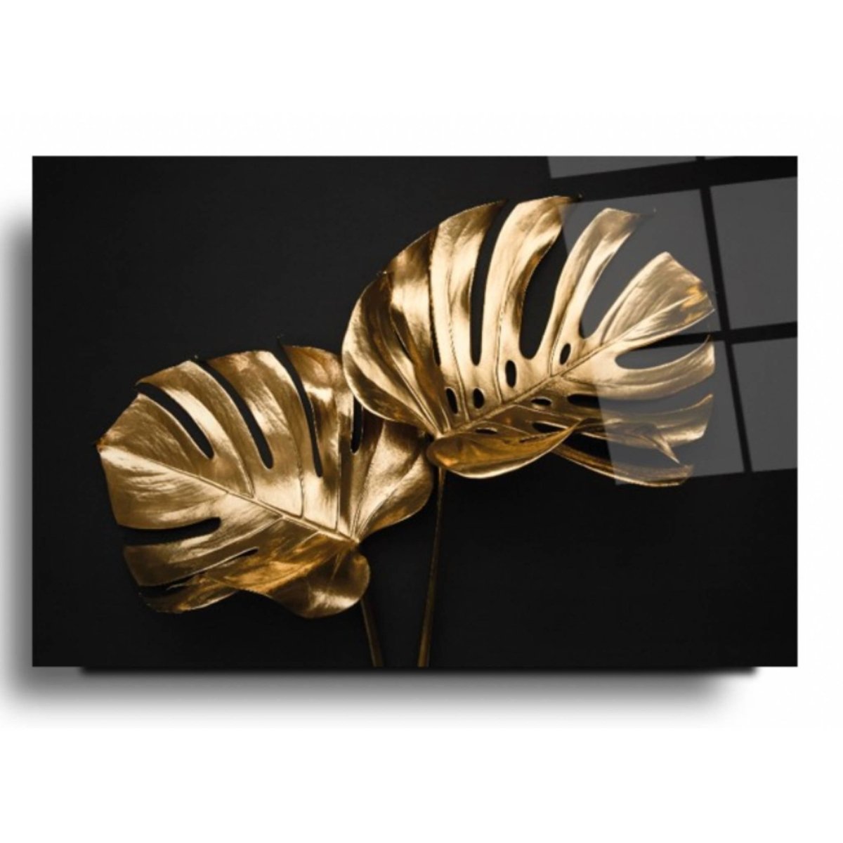 Golden Leaf Glass Painting - Artchi