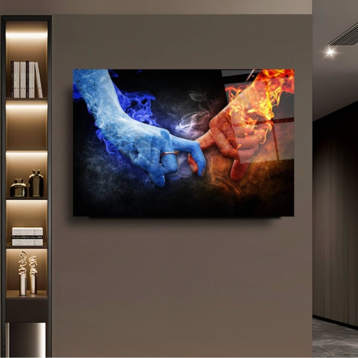 Ice and Fire Glass Painting - Artchi
