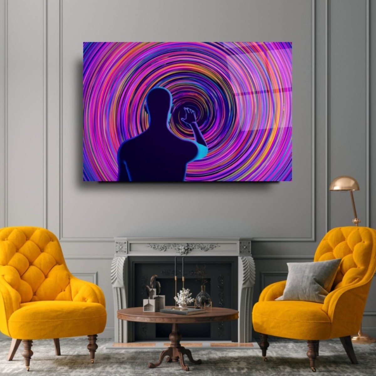 Neon Whirlpool Glass Painting - Artchi