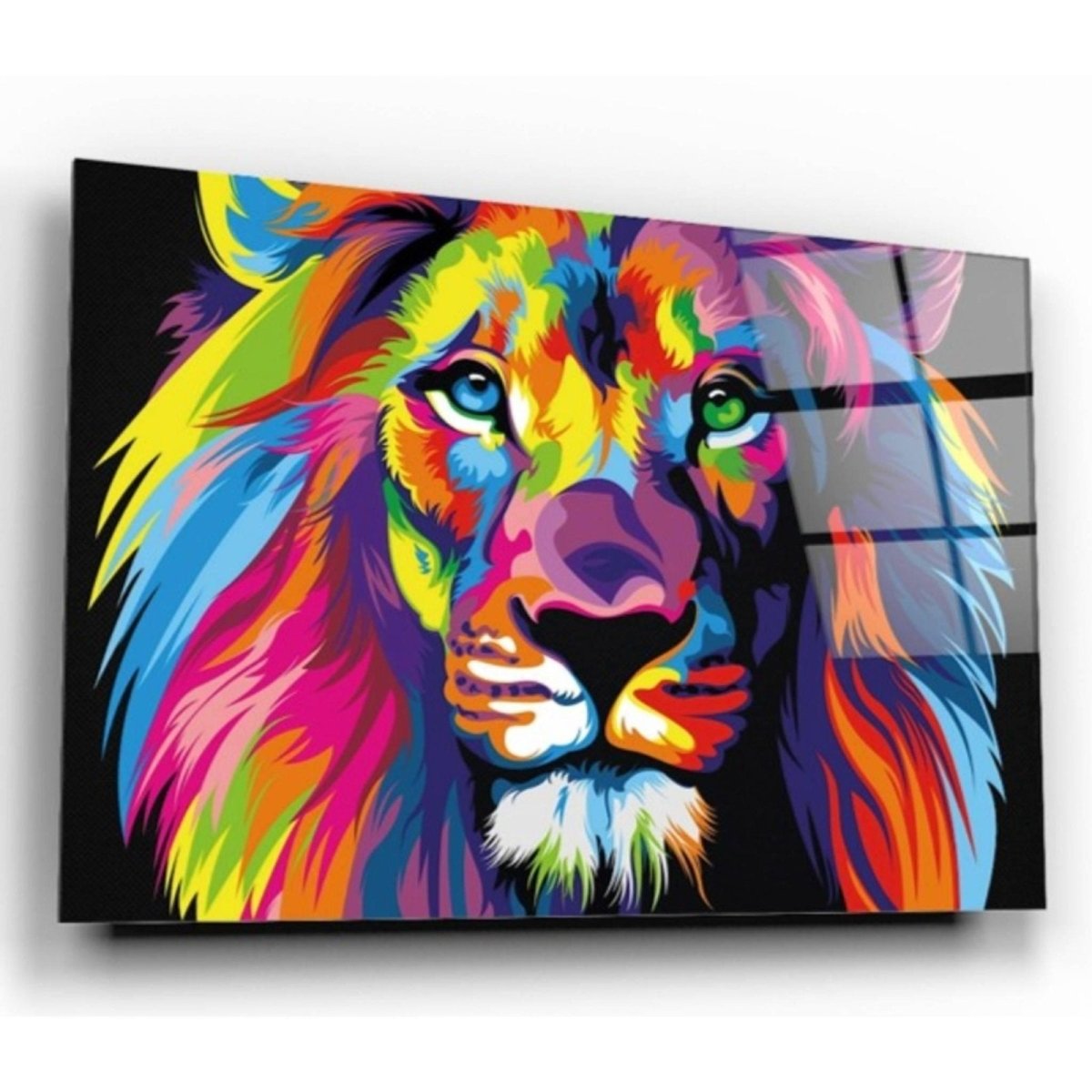 Rainbow Lion Glass Painting - Artchi
