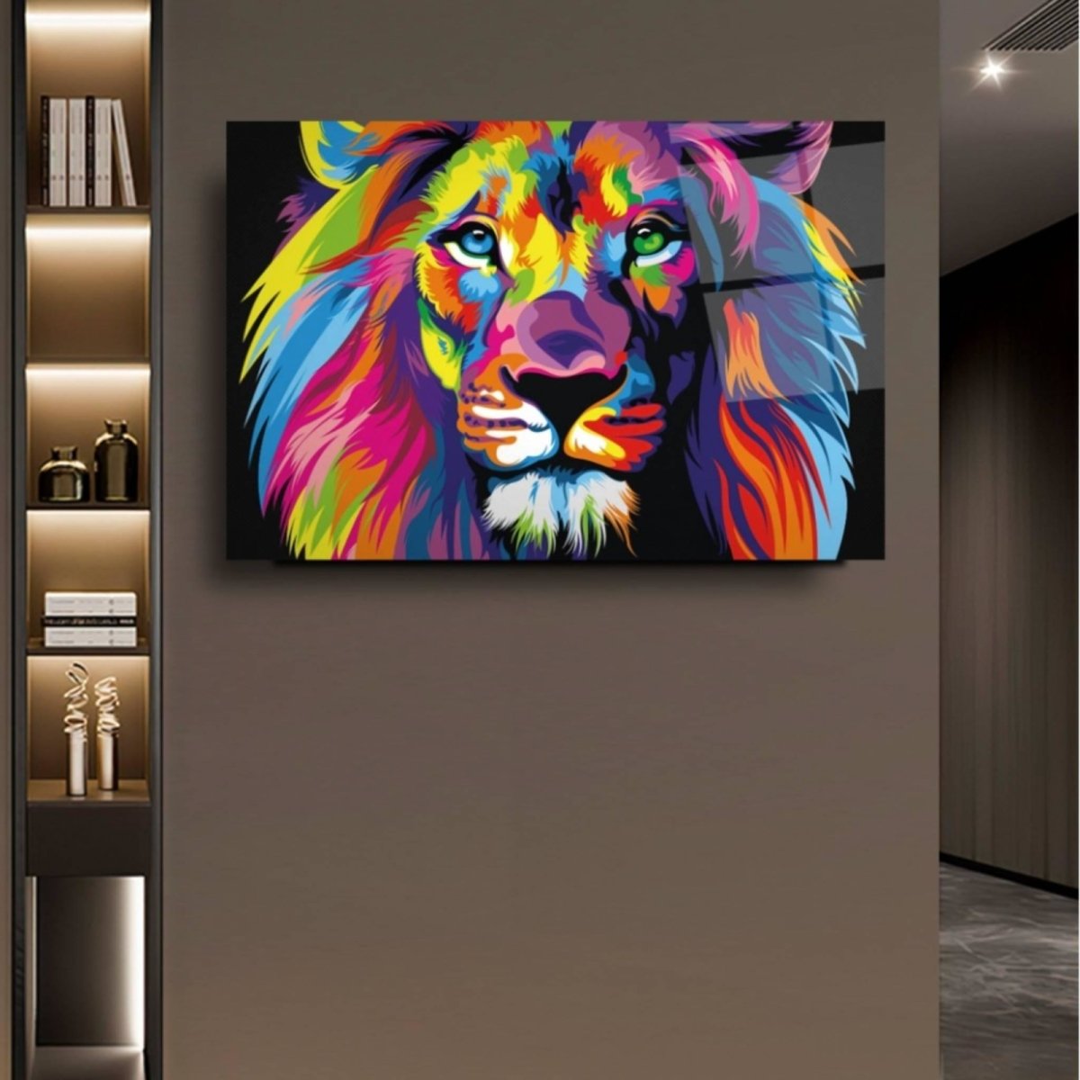 Rainbow Lion Glass Painting - Artchi